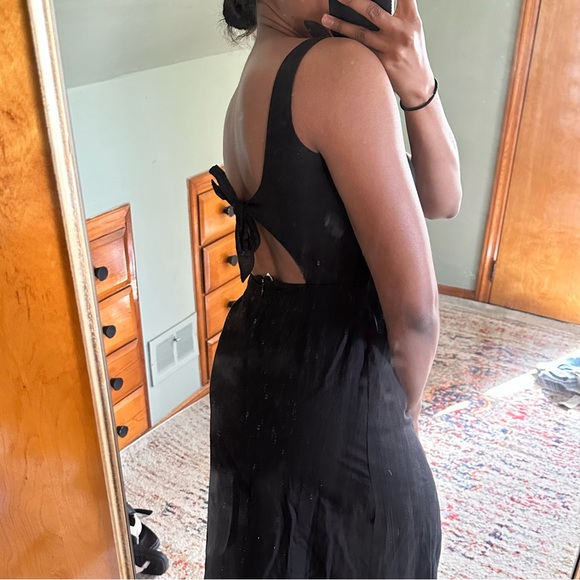 ASOS Tie Back Linen Maxi Dress - Picture 3 of 6